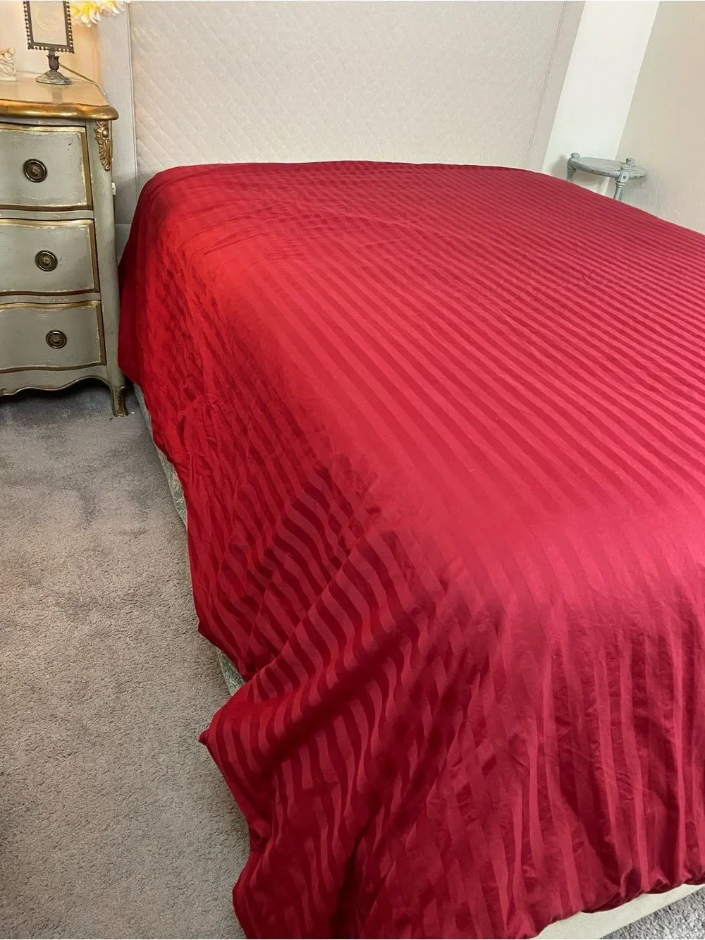 Wamsutta Red Striped Duvet Cover Damask